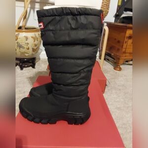 Hunter Black Insulated  Snow Boots Tall